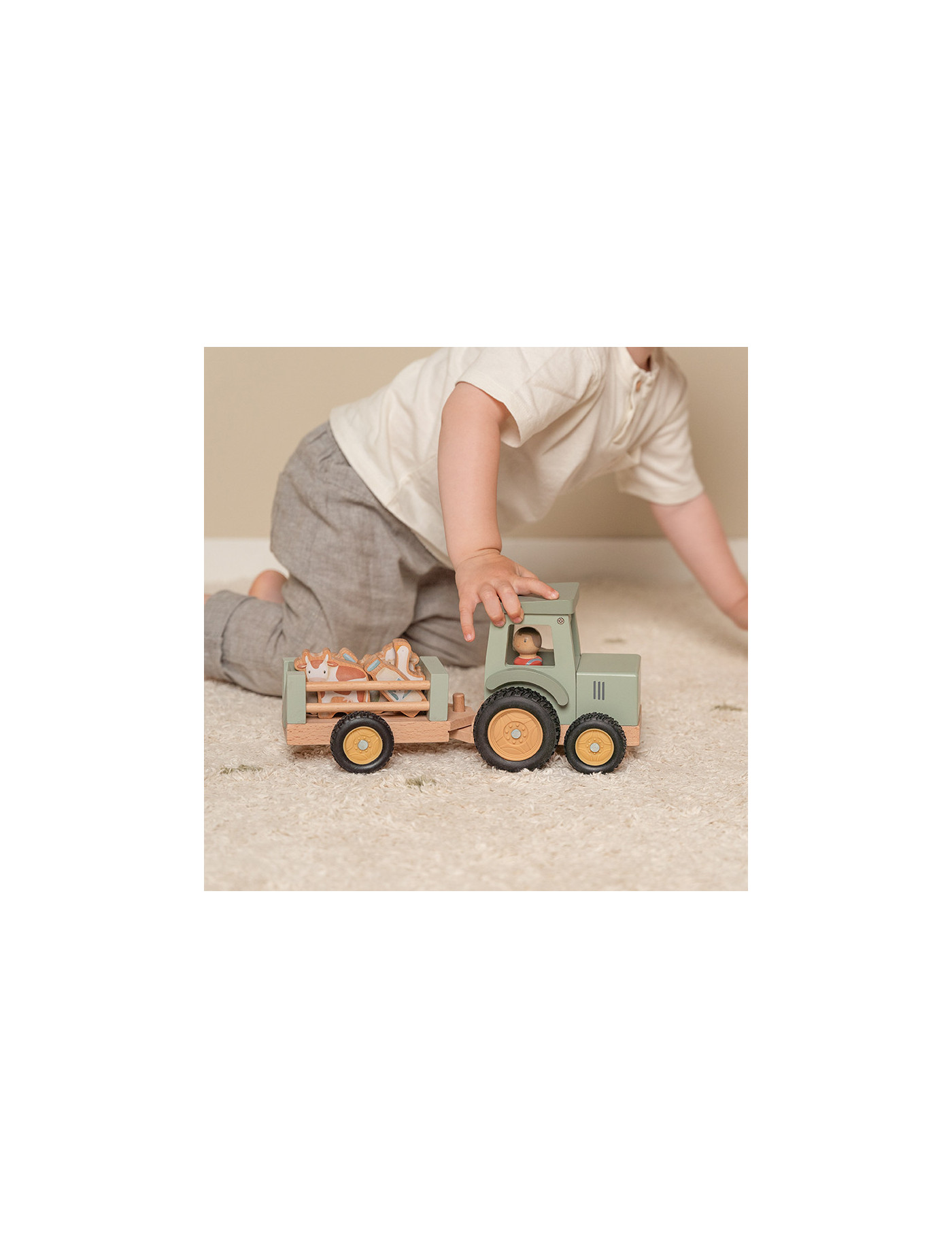 Little Dutch Traktor z przyczepą Little Farm FSC Little Dutch Traktor z przyczepą Little Farm FSC