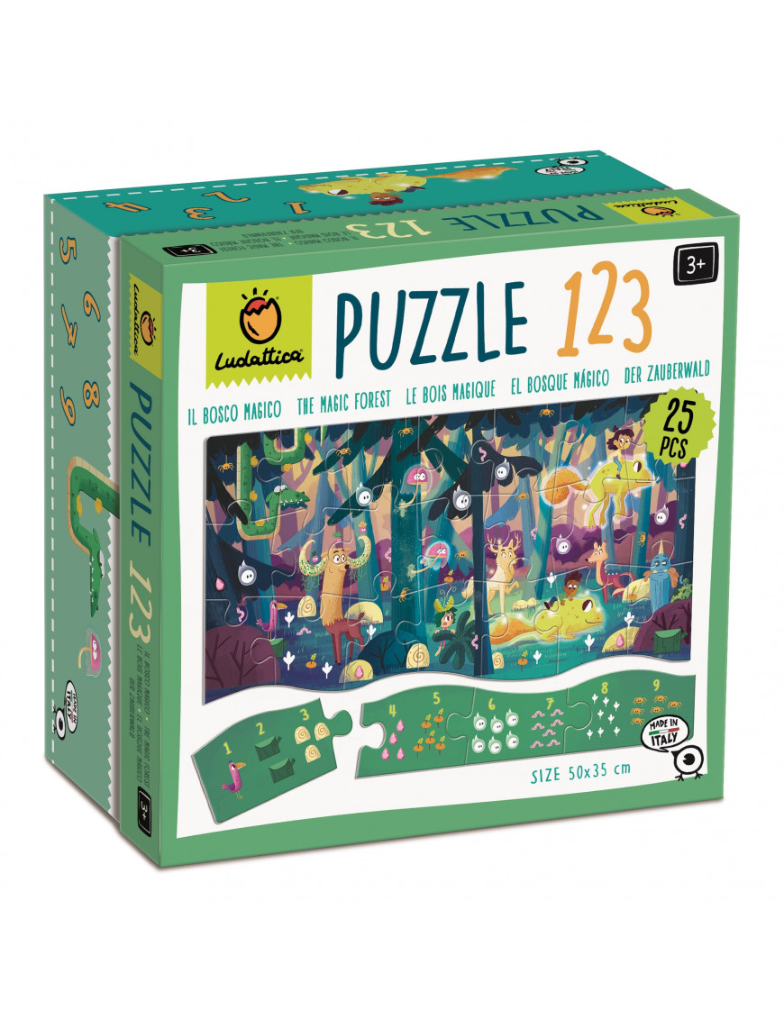 Puzzle 123 – MATEMATYCZNE puzzle dla najmłodszych – ZACZAROWANY LAS