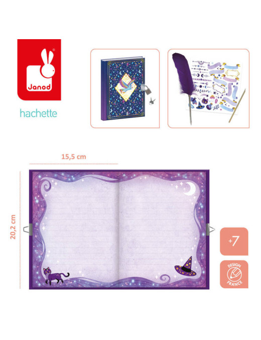 Zestaw kreatywny Sekretna księga Magic School 7+, Janod