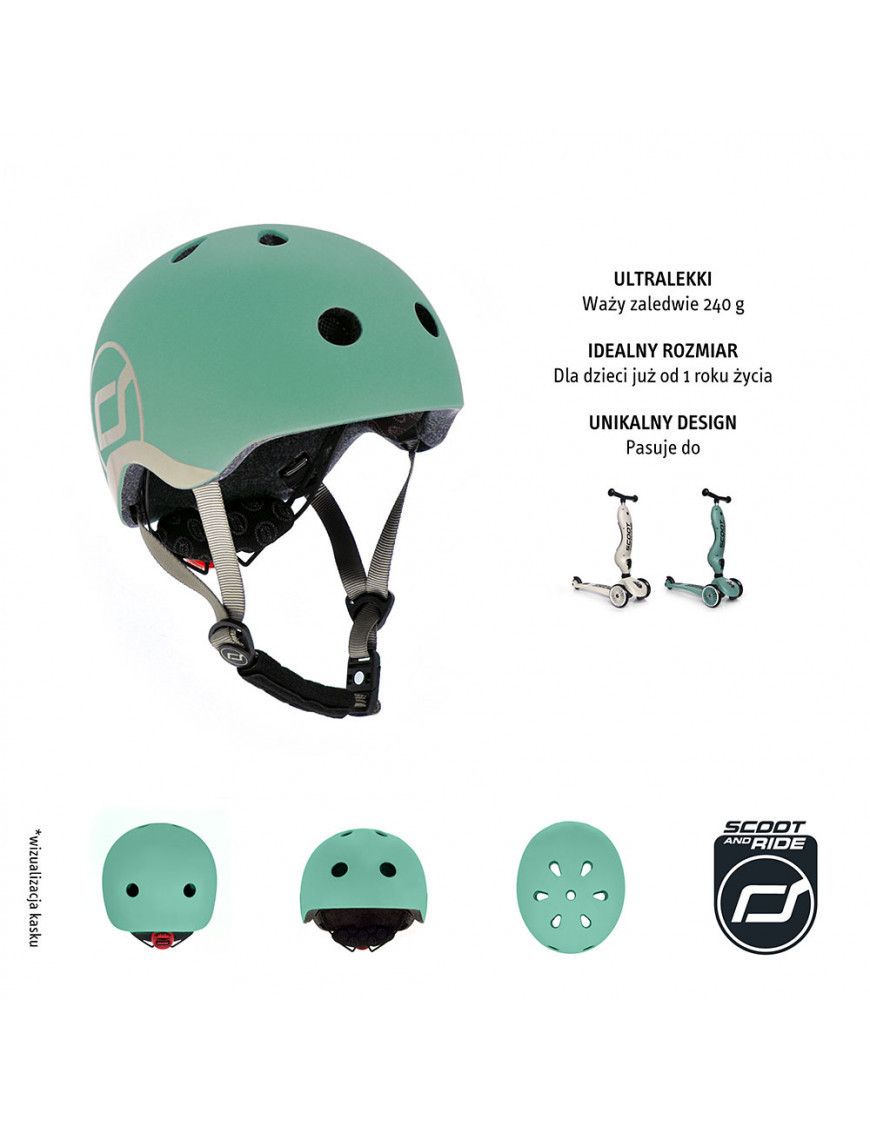SCOOTANDRIDE Kask dla dzieci (XXS-S oraz S-M) Forest SCOOTANDRIDE Kask dla dzieci (XXS-S oraz S-M) Forest
