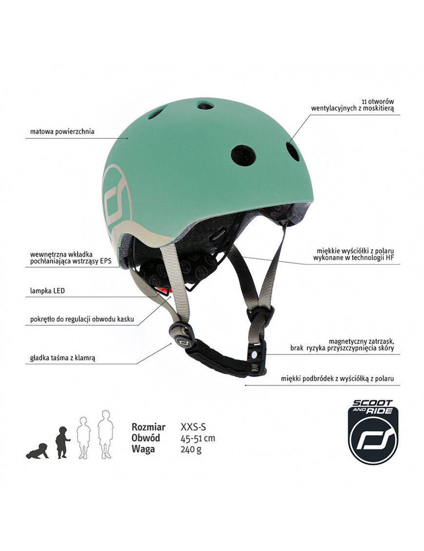 SCOOTANDRIDE Kask dla dzieci (XXS-S oraz S-M) Forest SCOOTANDRIDE Kask dla dzieci (XXS-S oraz S-M) Forest