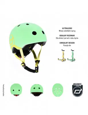 SCOOTANDRIDE Kask dla dzieci (XXS-S oraz S-M) Kiwi