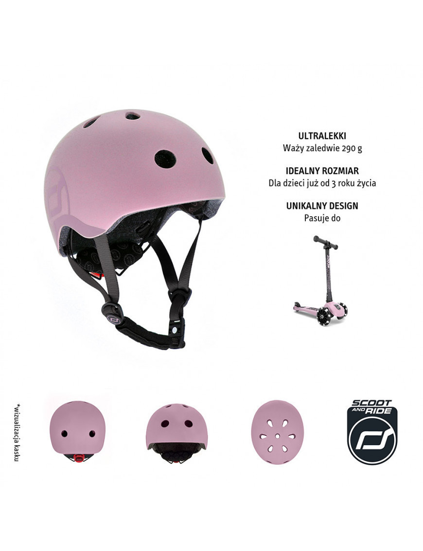 SCOOTANDRIDE Kask dla dzieci (XXS-S oraz S-M) Rose SCOOTANDRIDE Kask dla dzieci (XXS-S oraz S-M) Rose