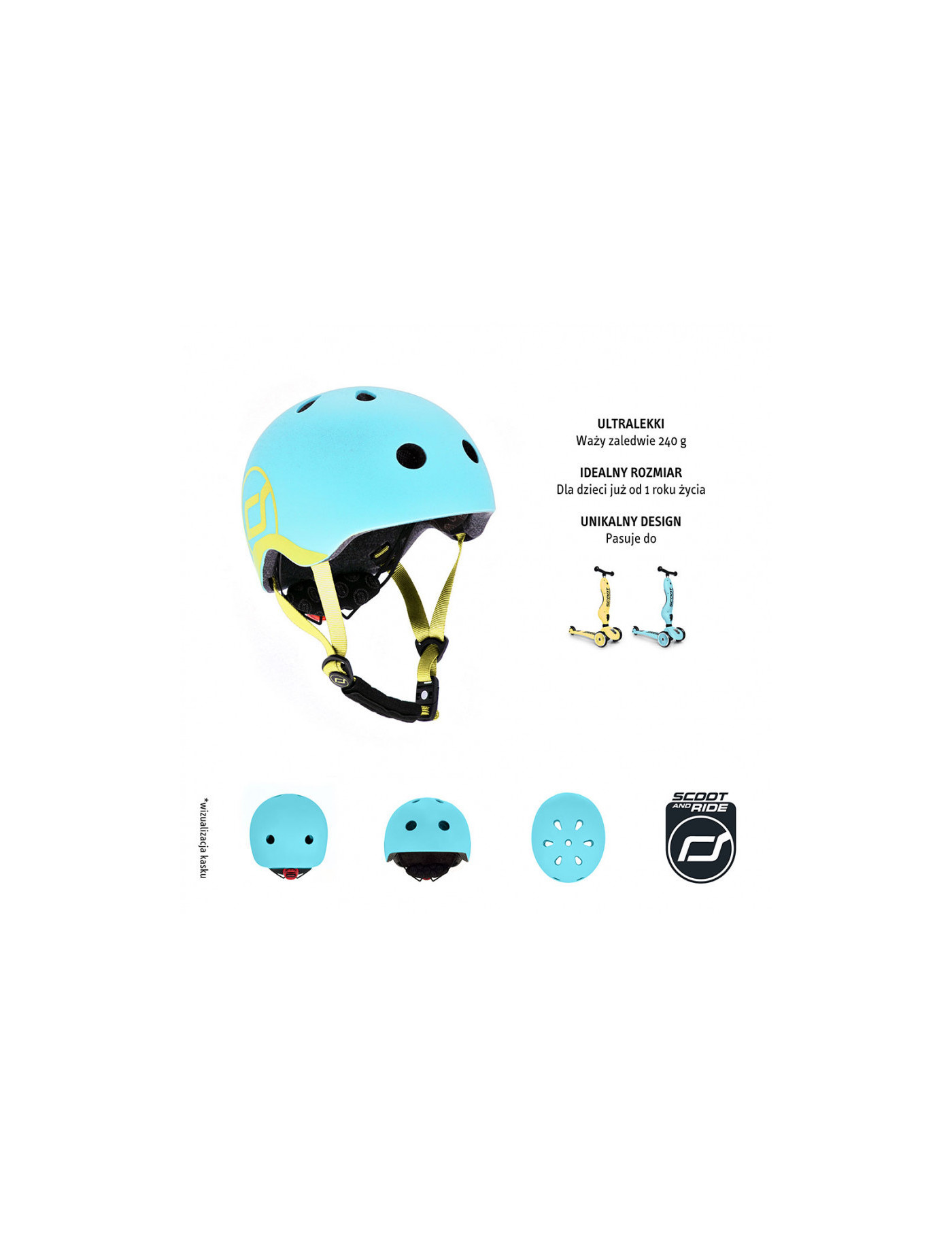 SCOOTANDRIDE Kask dla dzieci (XXS-S oraz S-M) Blueberry SCOOTANDRIDE Kask dla dzieci (XXS-S oraz S-M) Blueberry