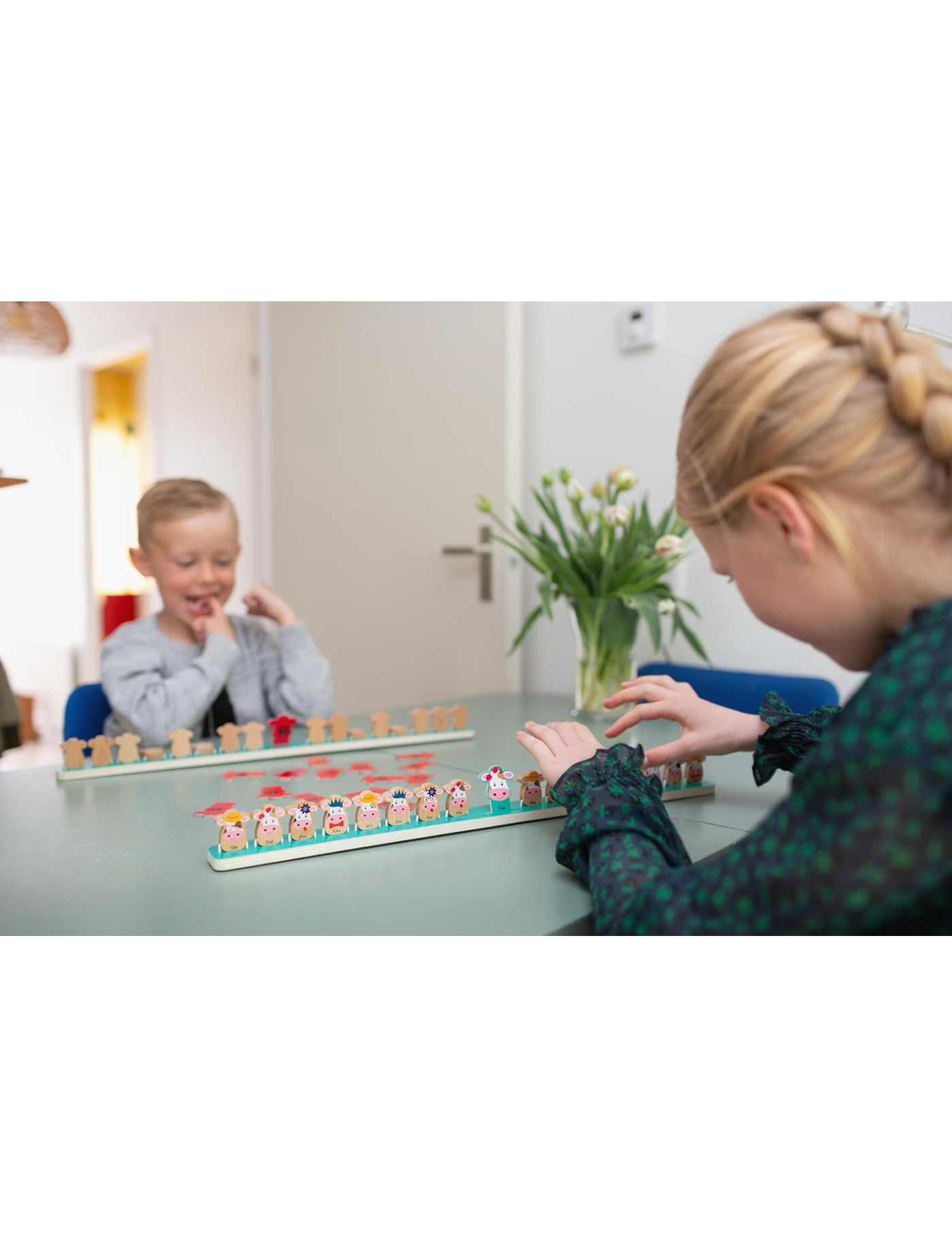 BS Toys, drewniana gra logiczna Zgadnij która krówka?