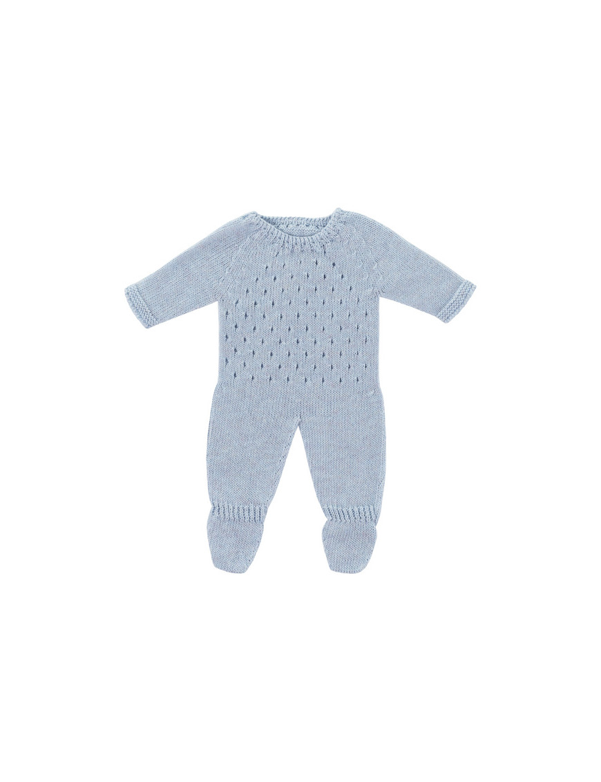 Dzianinowa piżama dla lalki 38 cm błękitna, Miniland
