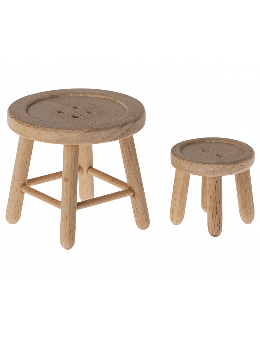 Meble dla myszek Maileg - Table and stool set, Mouse
