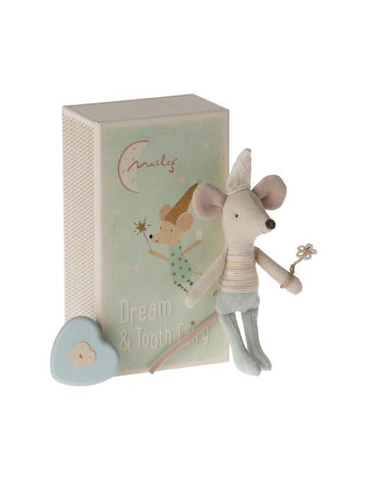 Myszka Maileg - Tooth fairy mouse, Little brother in matchbox