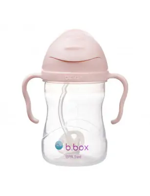 Bidon ze słomką 240 ml, różowy, b.box