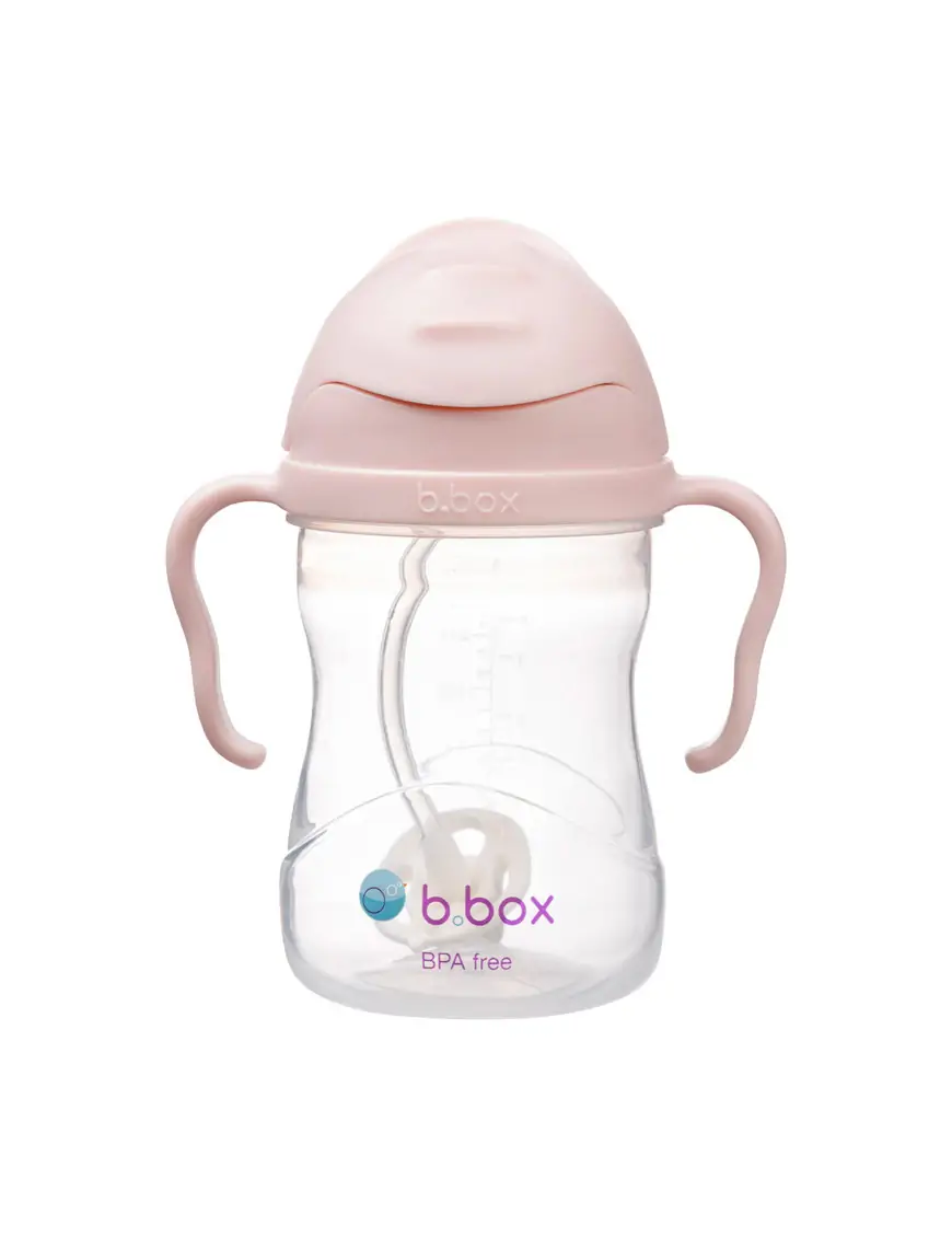 Bidon ze słomką 240 ml, różowy, b.box