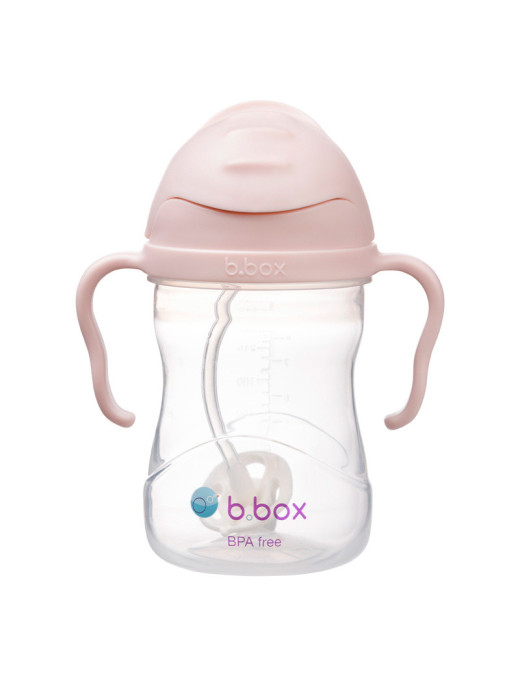 Bidon ze słomką 240 ml, różowy, b.box