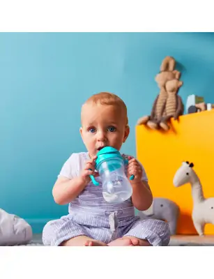 Bidon ze słomką 240 ml, lazurowy, b.box
