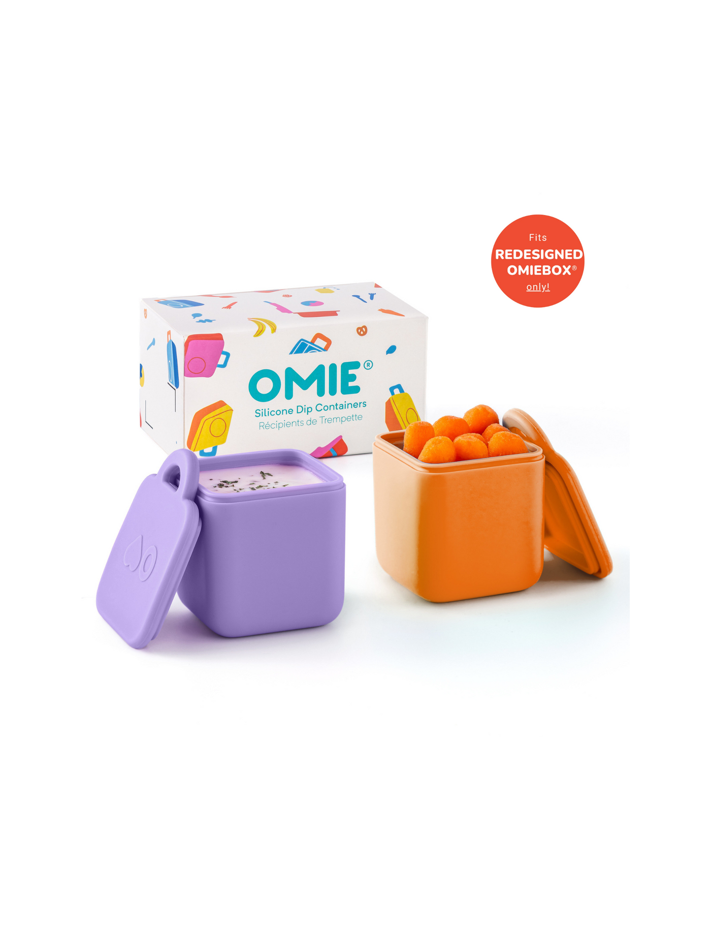 OMIE OMIEDIP dwa szczelne pojemniczki, purple orange