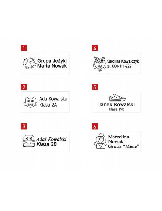 Pieczątka do znakowania rzeczy osobistych "Nie-zgub-mi-się"