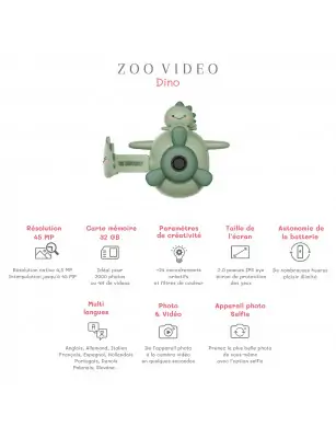 Aparat cyfrowy z kamerą dla dzieci Dino - ZOO VIDEO The Zoo Family