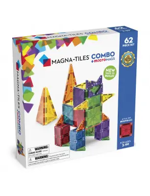 MAGNA-TILES® Klocki Magnetyczne COMBO microMAGS 62 el.