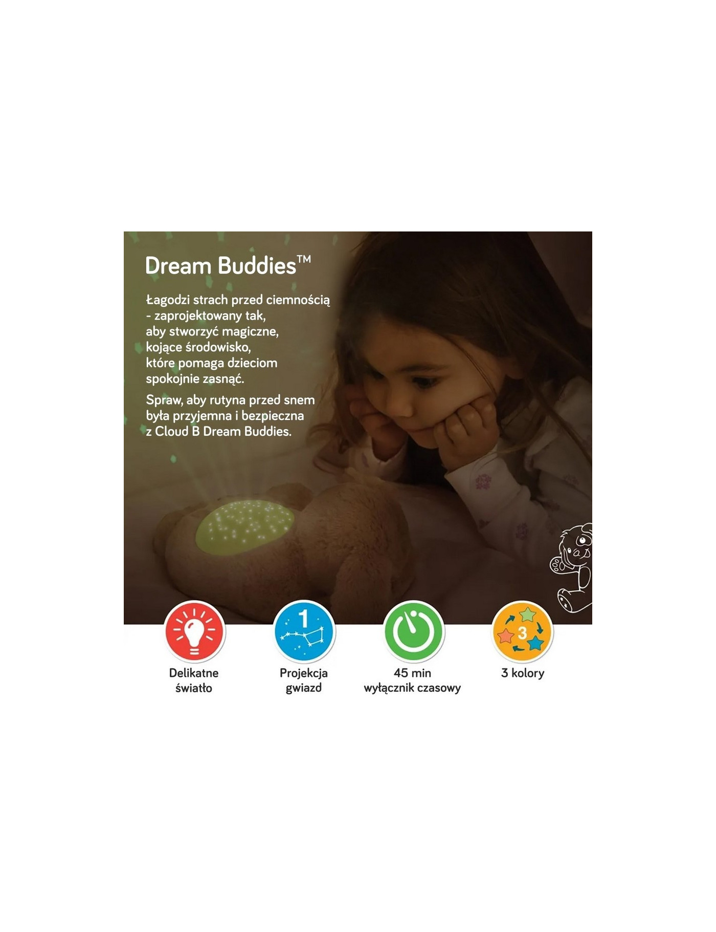 Pluszowy projektor dla dzieci - Królik Benny - przyjaciel do snu - Cloud b® Dream Buddies™ Pluszowy projektor dla dzieci - Królik Benny - przyjaciel do snu - Cloud b® Dream Buddies™