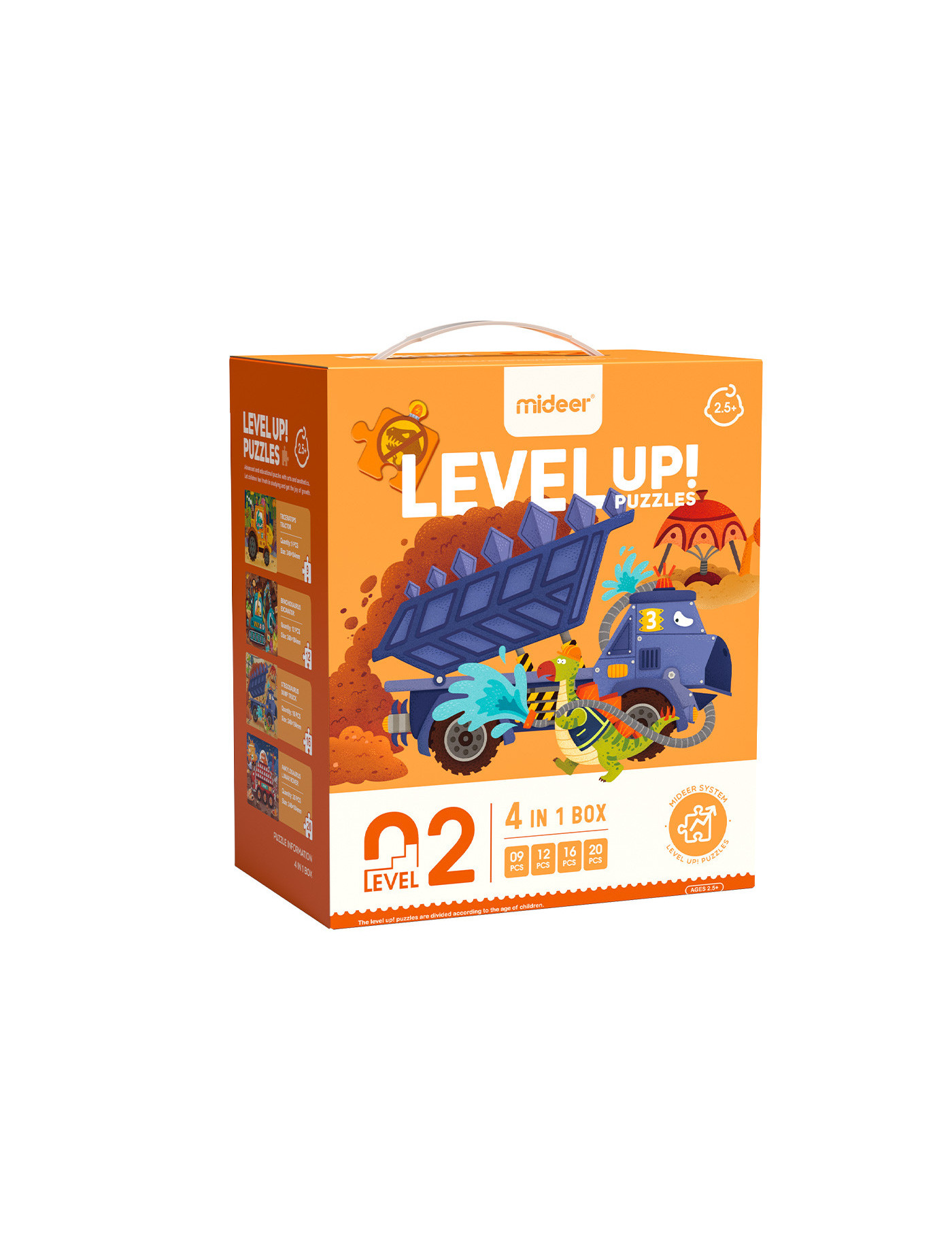 LEVEL UP! Zestaw dziecięcych puzzli dla średnio zaawansowanych – Maszyny mideer