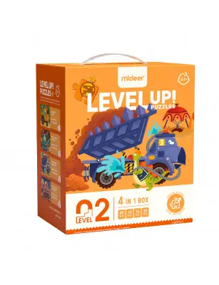 LEVEL UP! Zestaw dziecięcych puzzli dla średnio zaawansowanych – Maszyny mideer