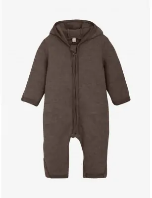 Kombinezon merino z uszkami Brown Melange HUTTEliHUT