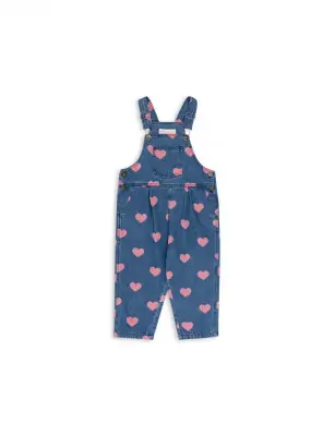 Ogrodniczki denim w serduszka bon coeur pink Konges Sløjd