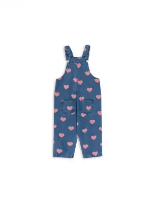 Ogrodniczki denim w serduszka bon coeur pink Konges Sløjd