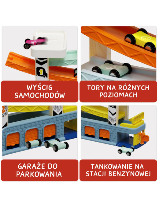 or samochodowy Zjeżdżalnia z superszybkimi autami -18 mies.+ TOPBRIGHT