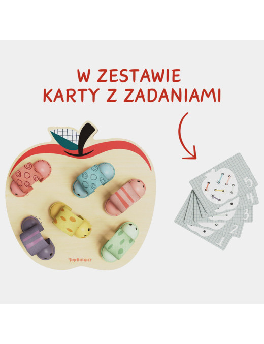 Zabawka edukacyjna dla dzieci Robaczki w jabłuszku – 18 mies.+ TOPBRIGHT