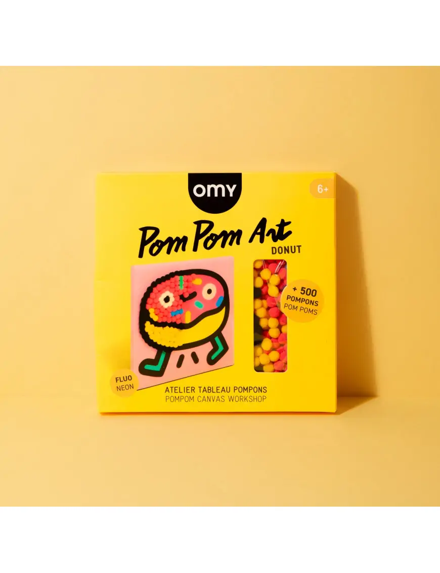 Zestaw kreatywny do wyklejania pomponami - Donat OMY