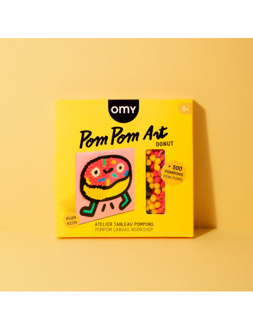Zestaw kreatywny do wyklejania pomponami - Donat OMY