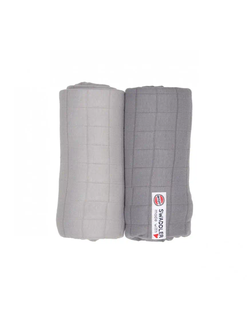Otulacz bawełniany 2-pak 120x120 MIST/DONKEY SOLID Lodger