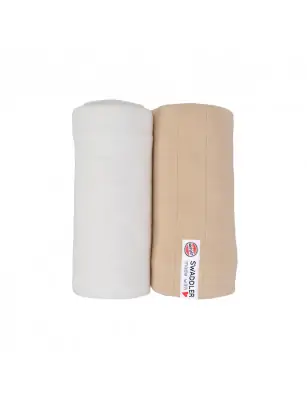 Otulacz bawełniany 2-pak 120x120 CLOUD DANCER/LINEN SOLID Lodger
