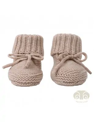 Lodger Buciki niechodki z wełny merino 100% Beige