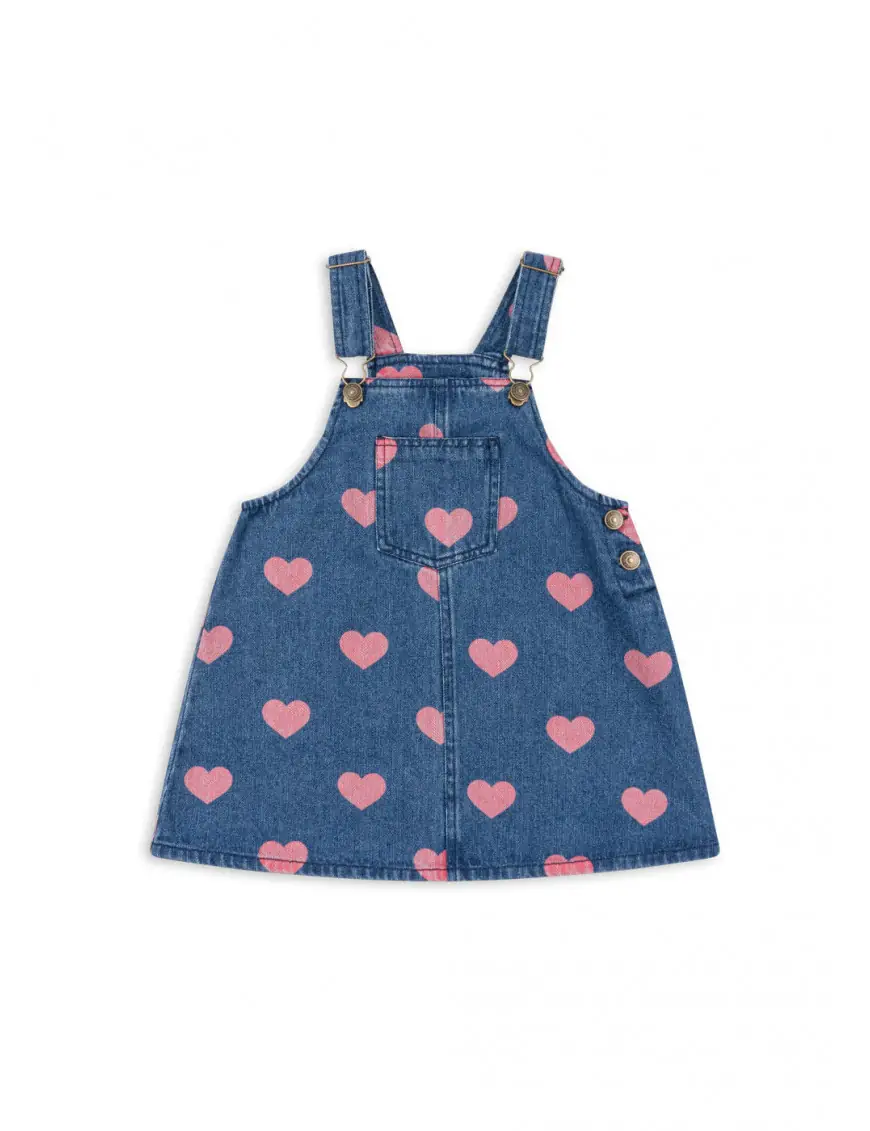 Sukienka denim w serduszka bon coeur pink Konges Sløjd