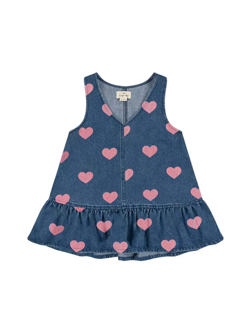 Sukienka denim w serduszka bon coeur pink Konges Sløjd