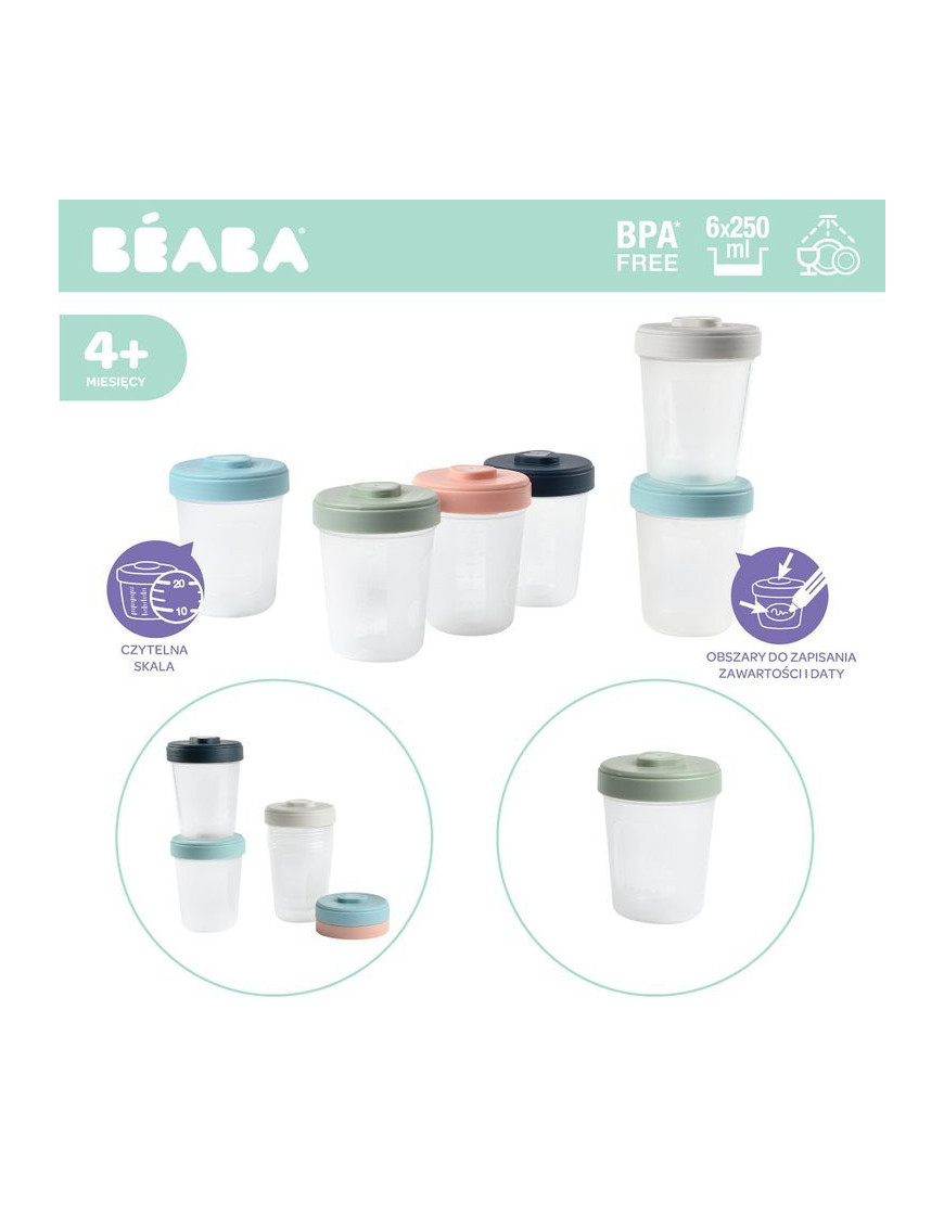 Beaba Zestaw słoiczków Clip 6 szt. (6x250ml)