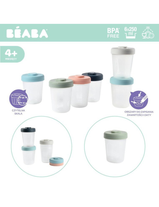 Beaba Zestaw słoiczków Clip 6 szt. (6x250ml)