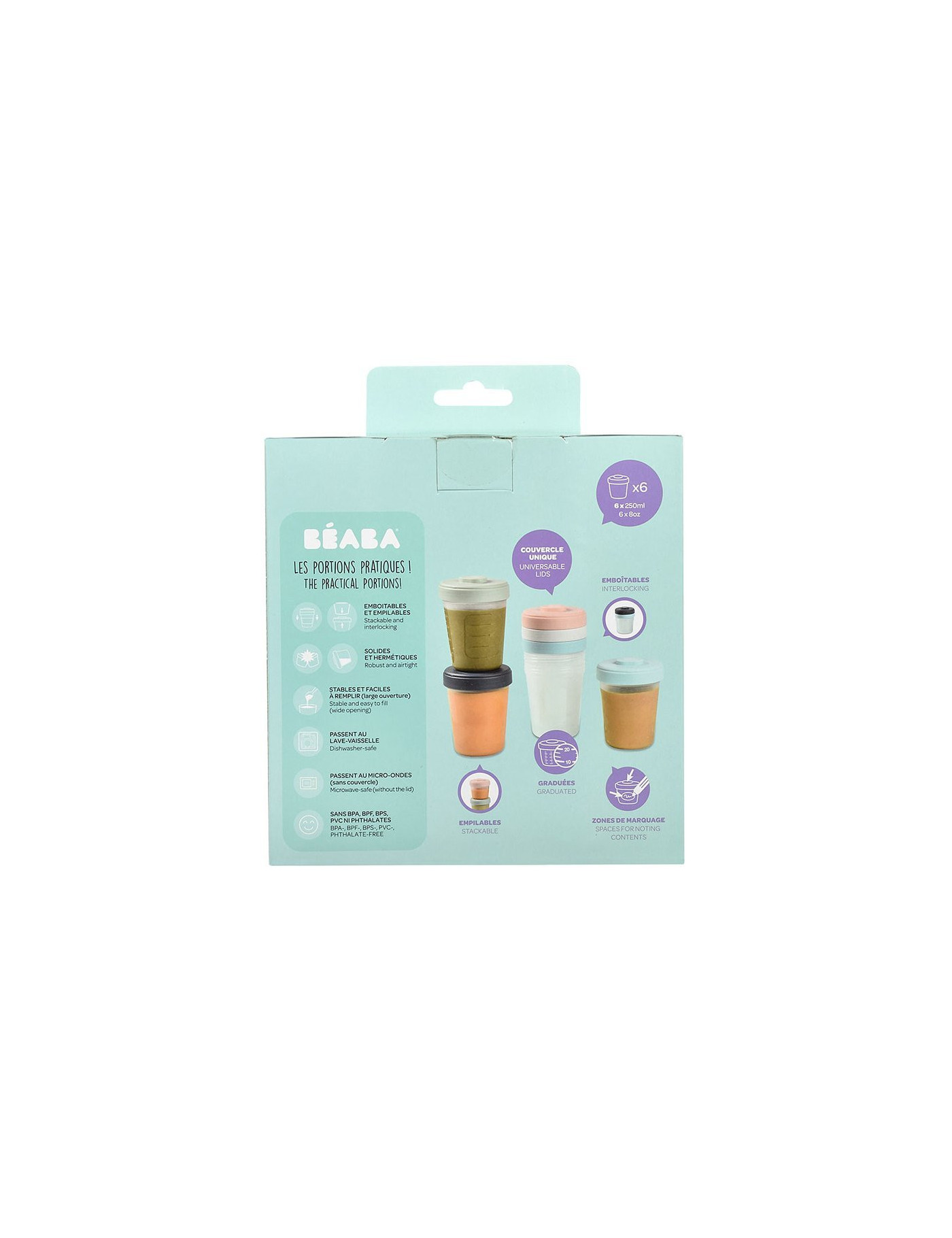 Beaba Zestaw słoiczków Clip 6 szt. (6x250ml)
