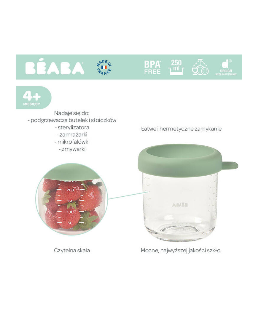 Szklany pojemnik z zamknięciem 250 ml SAGE Beaba