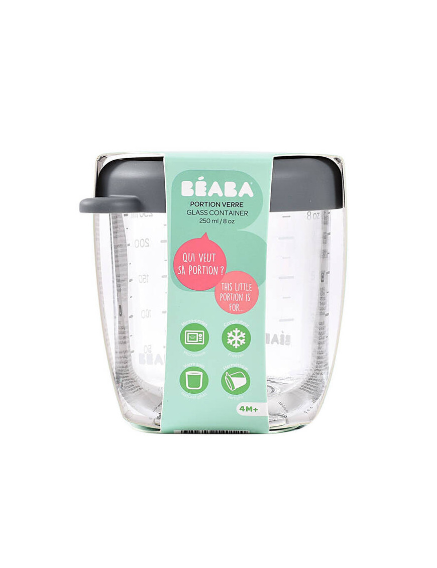 BEABA Pojemnik słoiczek szklany z zamknięciem 250 ml Mineral