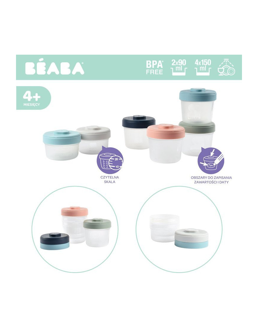 Beaba Zestaw słoiczków Clip 6 szt. (2x90ml + 4x150ml)