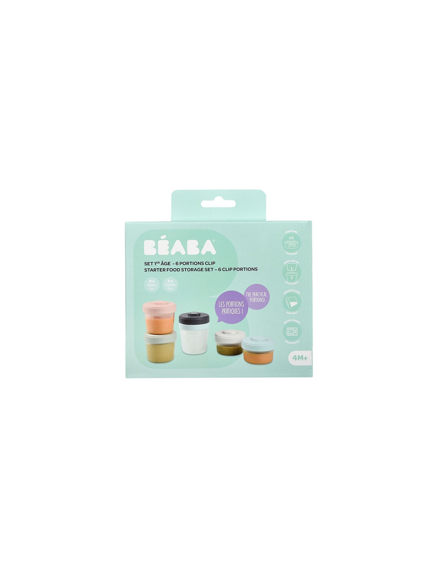 Beaba Zestaw słoiczków Clip 6 szt. (2x90ml + 4x150ml)