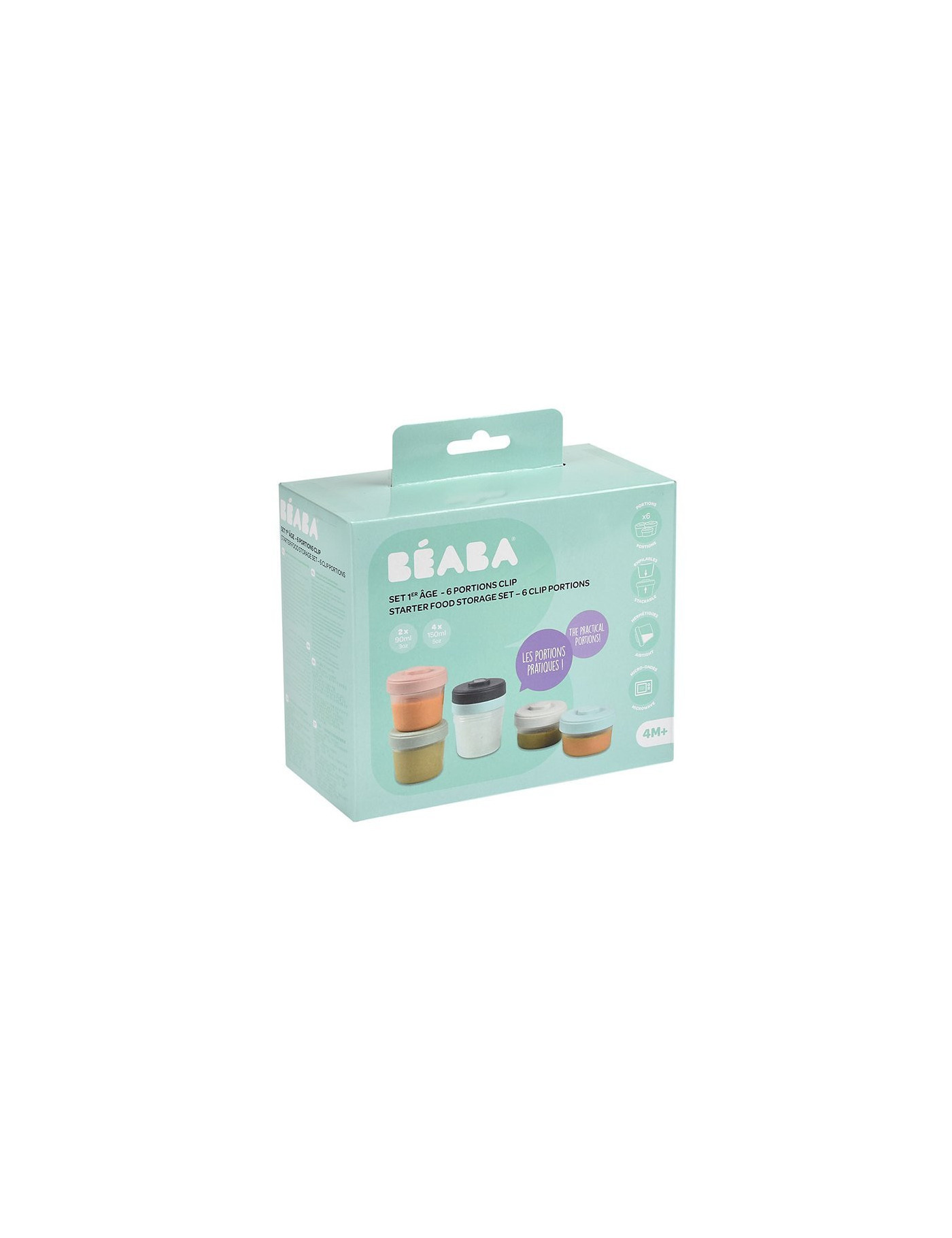 Beaba Zestaw słoiczków Clip 6 szt. (2x90ml + 4x150ml)