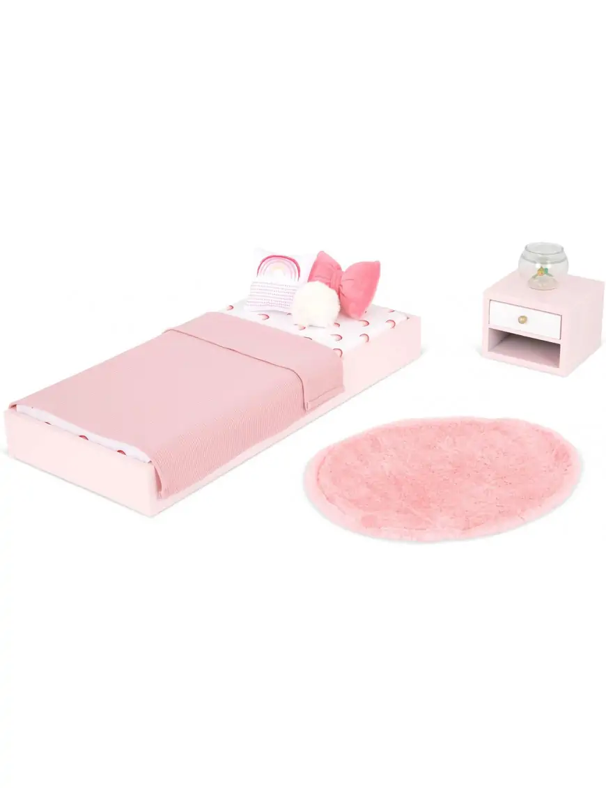 Sweet Snuggles Bedroom Set – zestaw mebli dla lalki – SYPIALNIA z wyposażeniem﻿ Our Generation