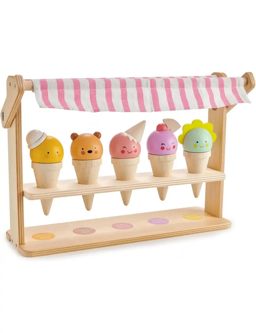 Mini lodziarnia z lodami w rożkach, Tender Leaf Toys