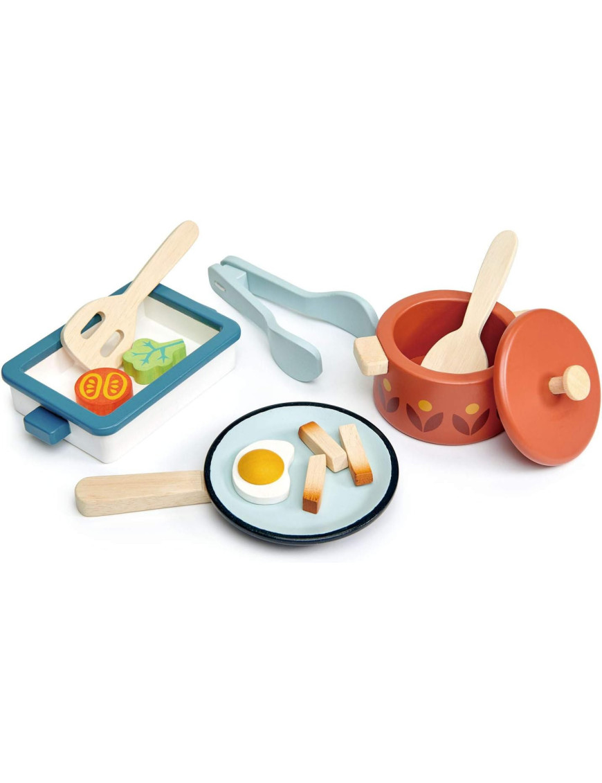 Tender Lea Toys, Zestaw drewnianych naczyń