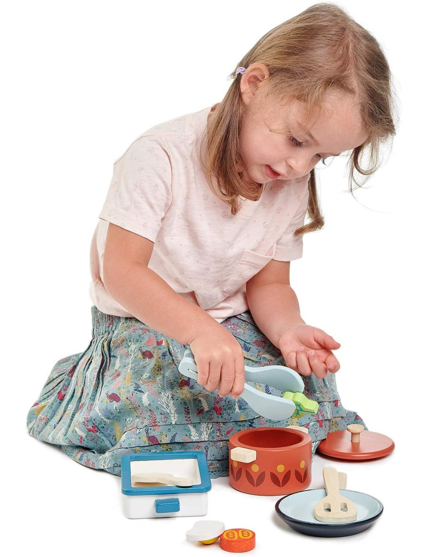 Tender Lea Toys, Zestaw drewnianych naczyń