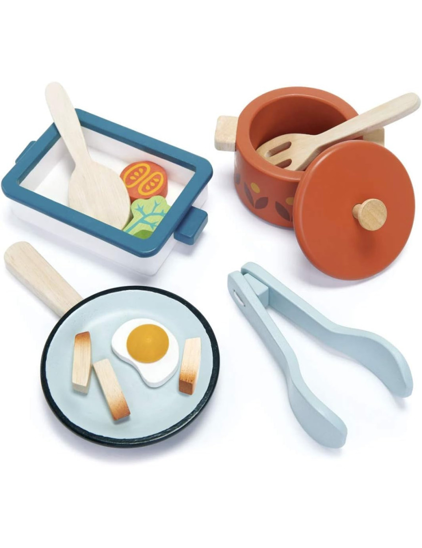 Tender Lea Toys, Zestaw drewnianych naczyń