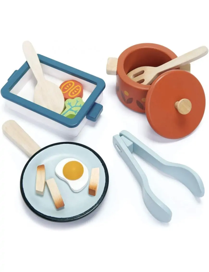 Tender Leaf Toys, Zestaw drewnianych naczyń