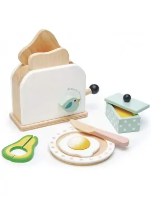 Tender Leaf Toys, Drewniany toster z zestawem śniadaniowym, Mini Chef